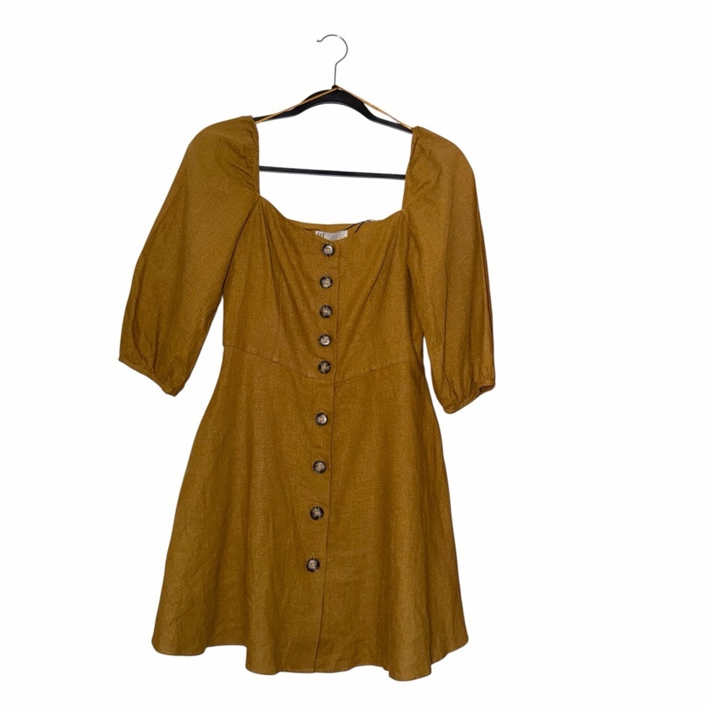 New With Tags Zara TRF Side Medium Linen Blend Dress